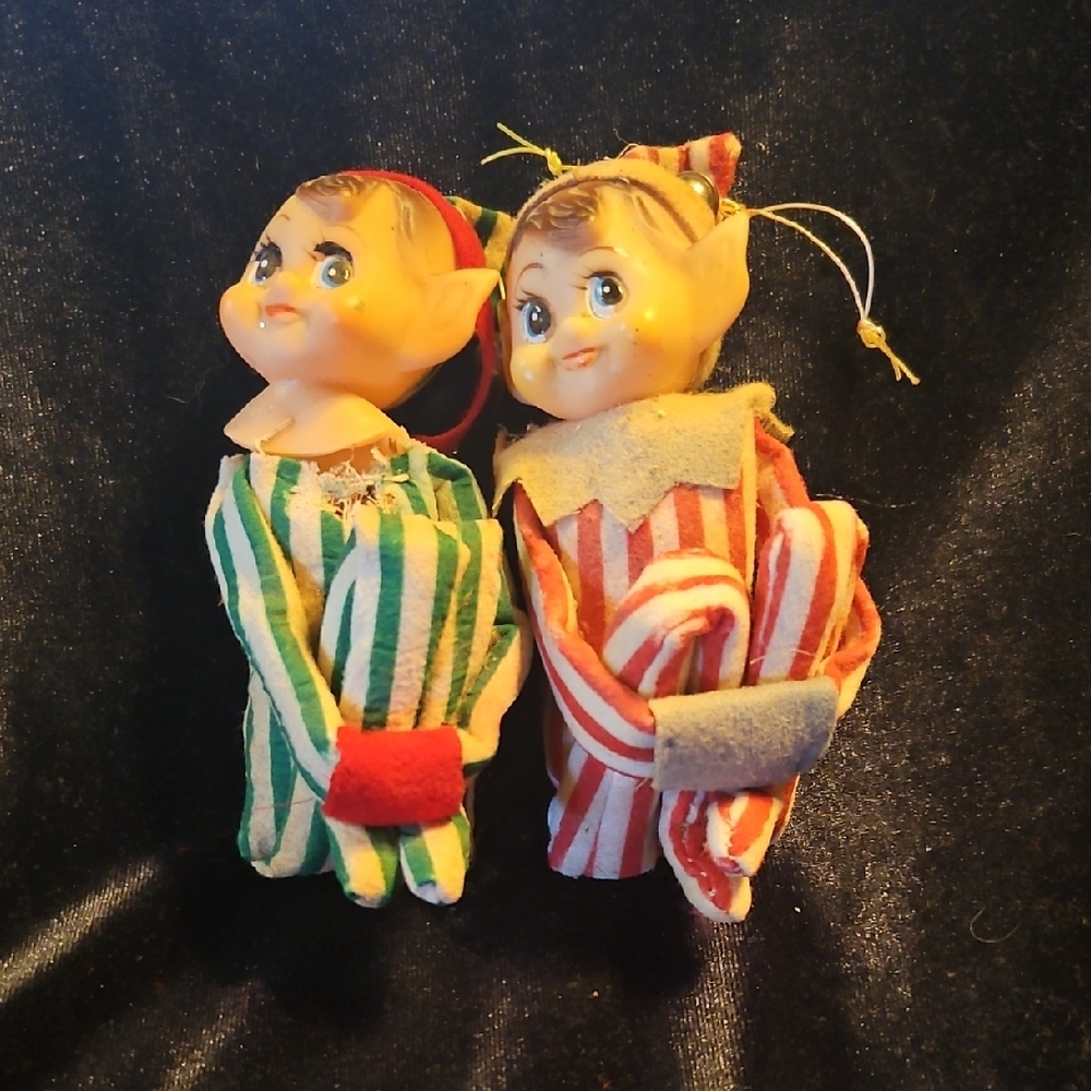 Vintage Striped Elf Knee Hugger Ornaments